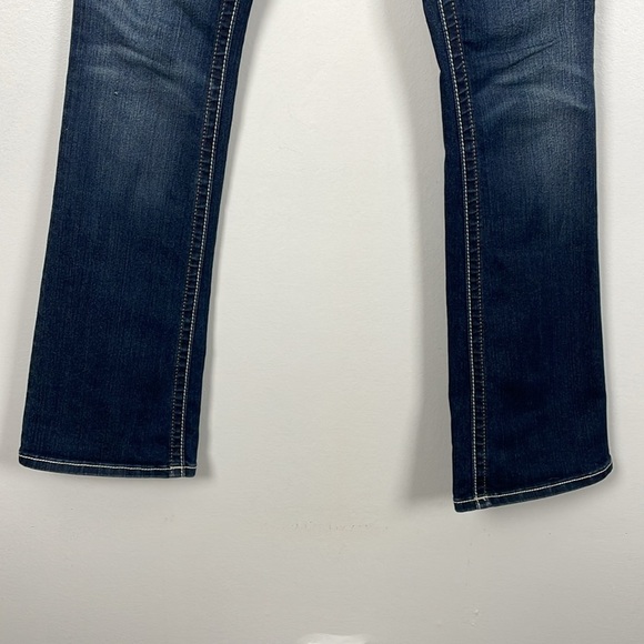 Miss Me Standard Boot Womens 30 Jeans Embroidered 5 Pocket Relaxed Blue Denim - Picture 2 of 9